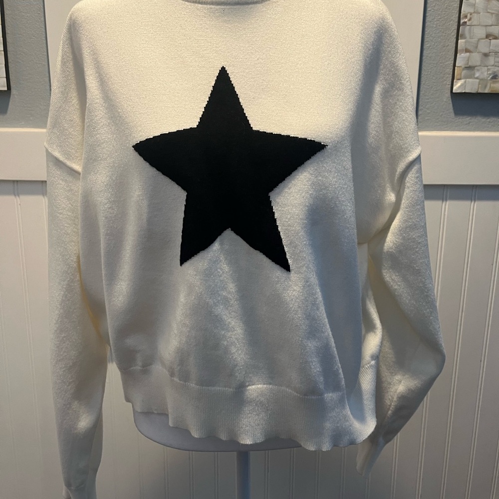 White Sweater with Black Star